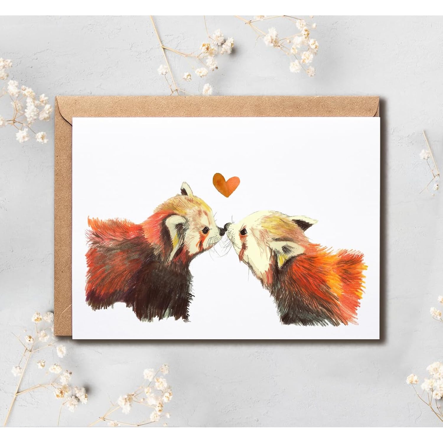 Sweet Birthday Card - Love Card - Card For Partners - Red Panda Birthday Card - Valentine Greeting Sweet Card