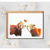 Sweet Birthday Card - Love Card - Card For Partners - Red Panda Birthday Card - Valentine Greeting Sweet Card