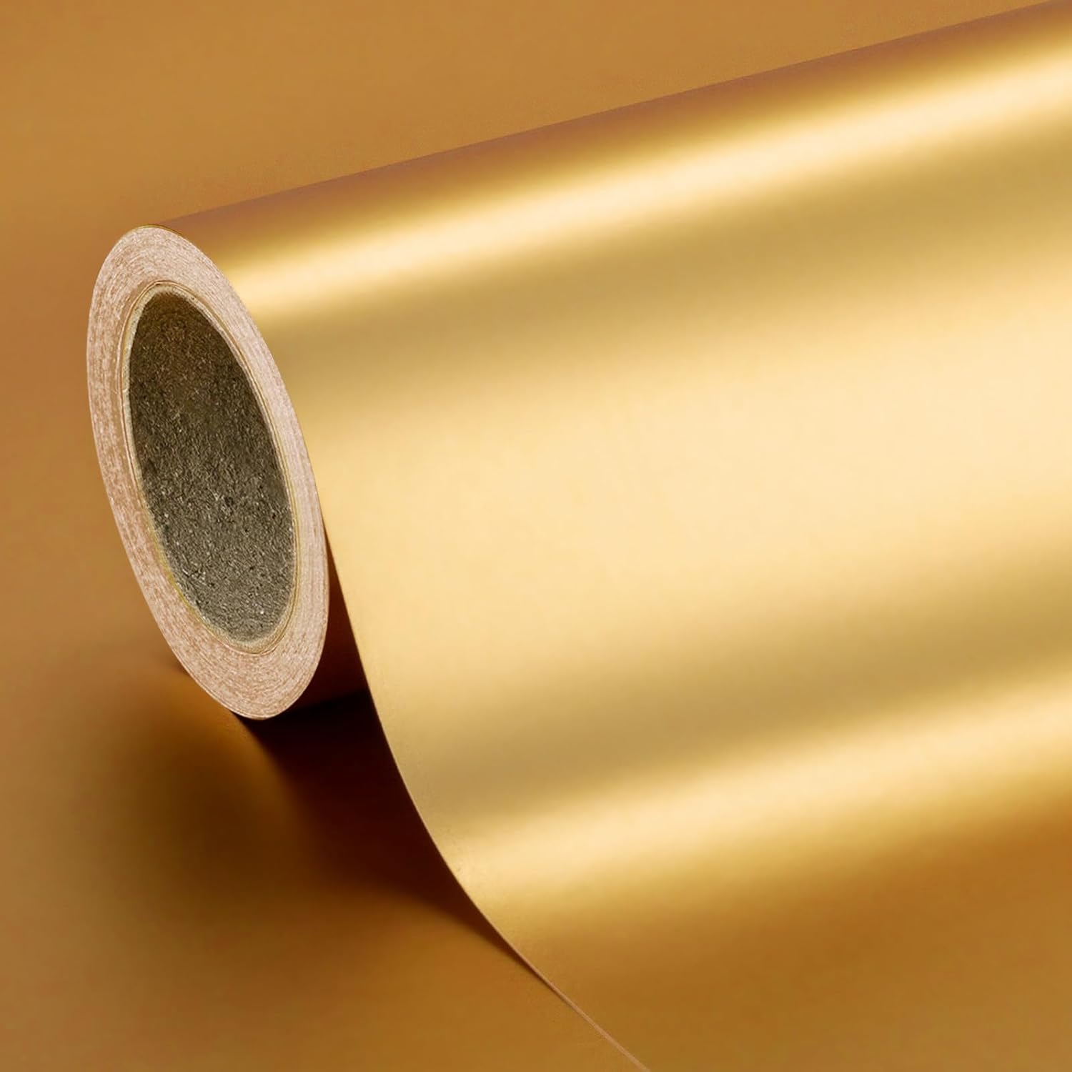 Mini Wrapping Paper Roll-46.8 Sqft. Matte Gold Solid Color For Birthday, Christmas, Wedding, Baby Shower, Holiday, Bridal Shower-17In X 33Ft