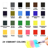 24 Colors Solid Watercolor Paint Set With Refillable Water Brush, Artist-Grade Half Pans In Tin Box - Professional Watercolor Kit For Artists, Adults, Beginners And Painting Lovers