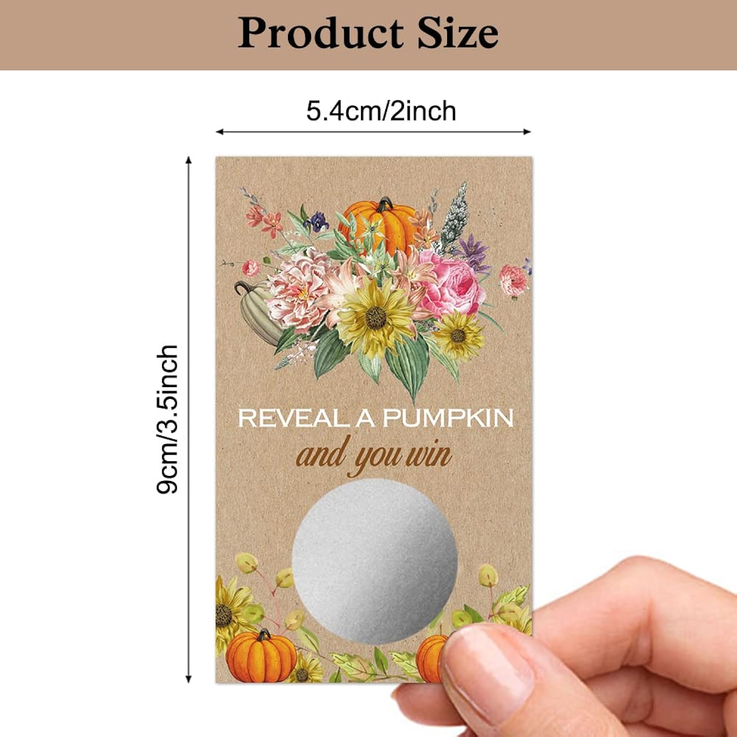 50 Pack Rustic Pumpkin Fall Bridal Shower Scratch Off Game Cards For Country Wedding, Bridal Shower, Bridal Lottery Tickets, Wedding Shower Ideas, Baby Showe