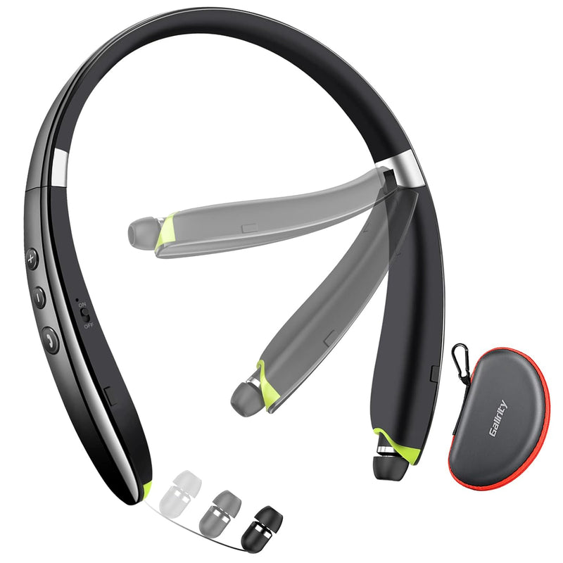 Bluetooth Headset, 2023 Upgraded Neckband Bluetooth Headphones With Retractabl