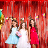 4-Pack Red Foil Fringe Curtains 3.28x9.84 ft for Party and Photo Booth Decor
