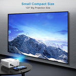 1080P Portable Projector, 7500L, WiFi, HDMI, 120", Keystone, iOS/Android