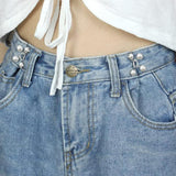 Jean Button Pins, Adjustable Jean Button, Detachable Jean Button Pin, No Sewing Required, Perfect Fit Instant Jean Button.(White Pearl)