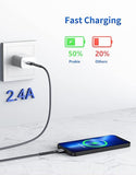 2 Pack 6FT Nylon Braided Lightning Fast Charging Cable for iPhone 14 13 12 11 iPad