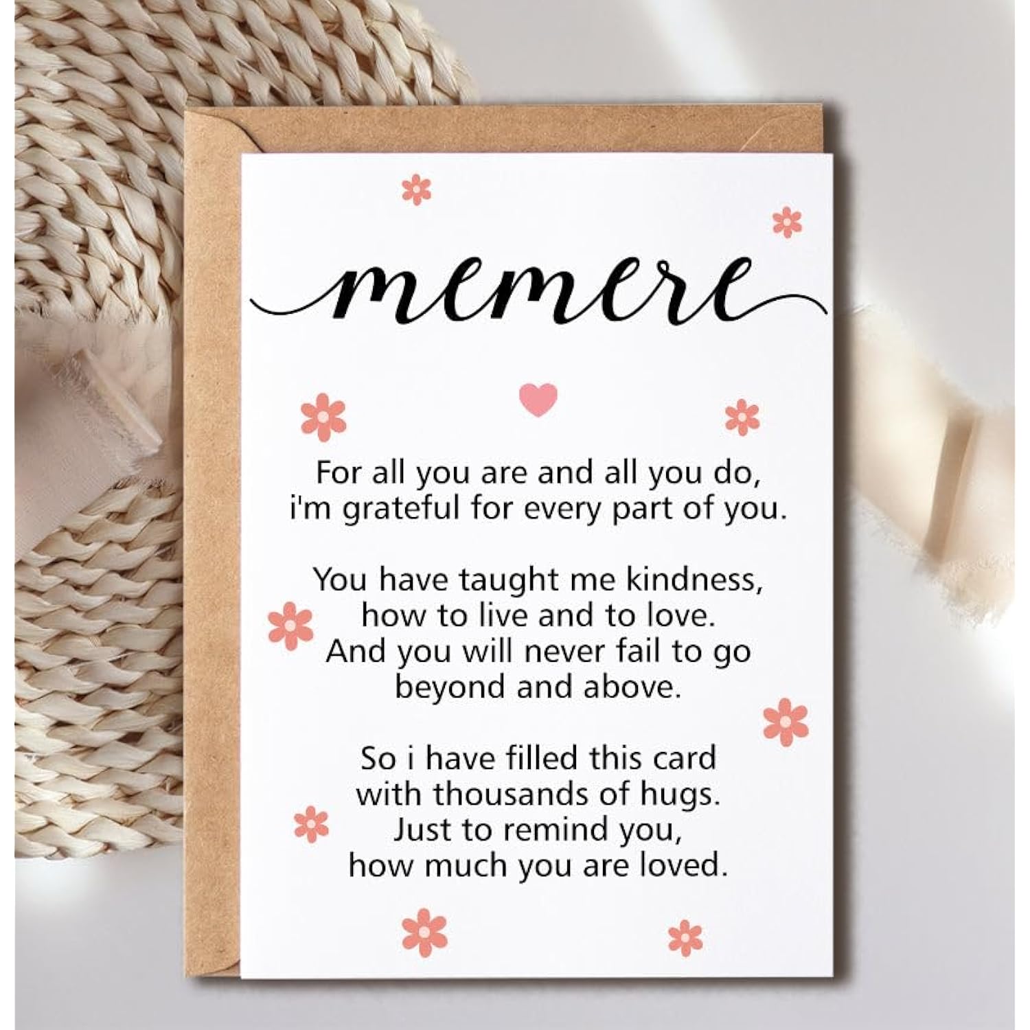 Memere Poem Mothers Day Card From Daughter - Cute Mother Day Card Mum - Happy Mothers Day Cards - Amazing Mother Gift - Special Mothers Birthday Card - Gift For Memere Card
