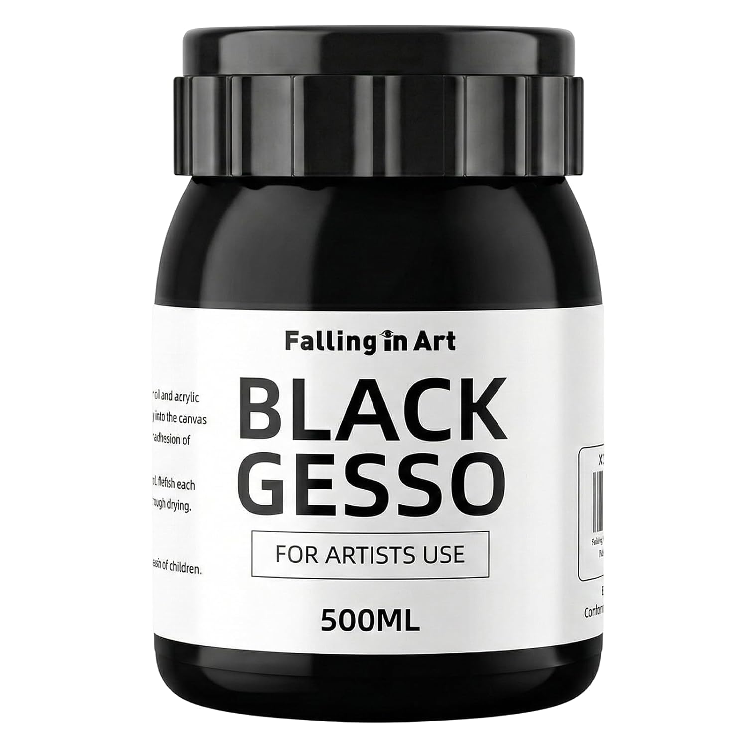 Black Gesso Primer For Acrylic Painting, 16.9Oz Non-Toxic Canvas Primer Gesso Surface Prep Medium