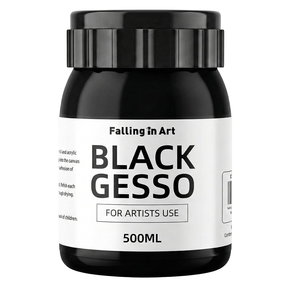 Black Gesso Primer For Acrylic Painting, 16.9Oz Non-Toxic Canvas Primer Gesso Surface Prep Medium