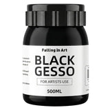 Black Gesso Primer For Acrylic Painting, 16.9Oz Non-Toxic Canvas Primer Gesso Surface Prep Medium