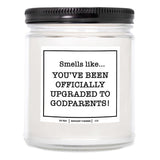 You Nique Designs Godparents Proposal Gift Candle 9 Oz Candle - God Parents Presents Proposal Gifts - Gift When Asking Someone To Be Godparents - Godparents Proposal Ideas (Mahogany Teakwood)