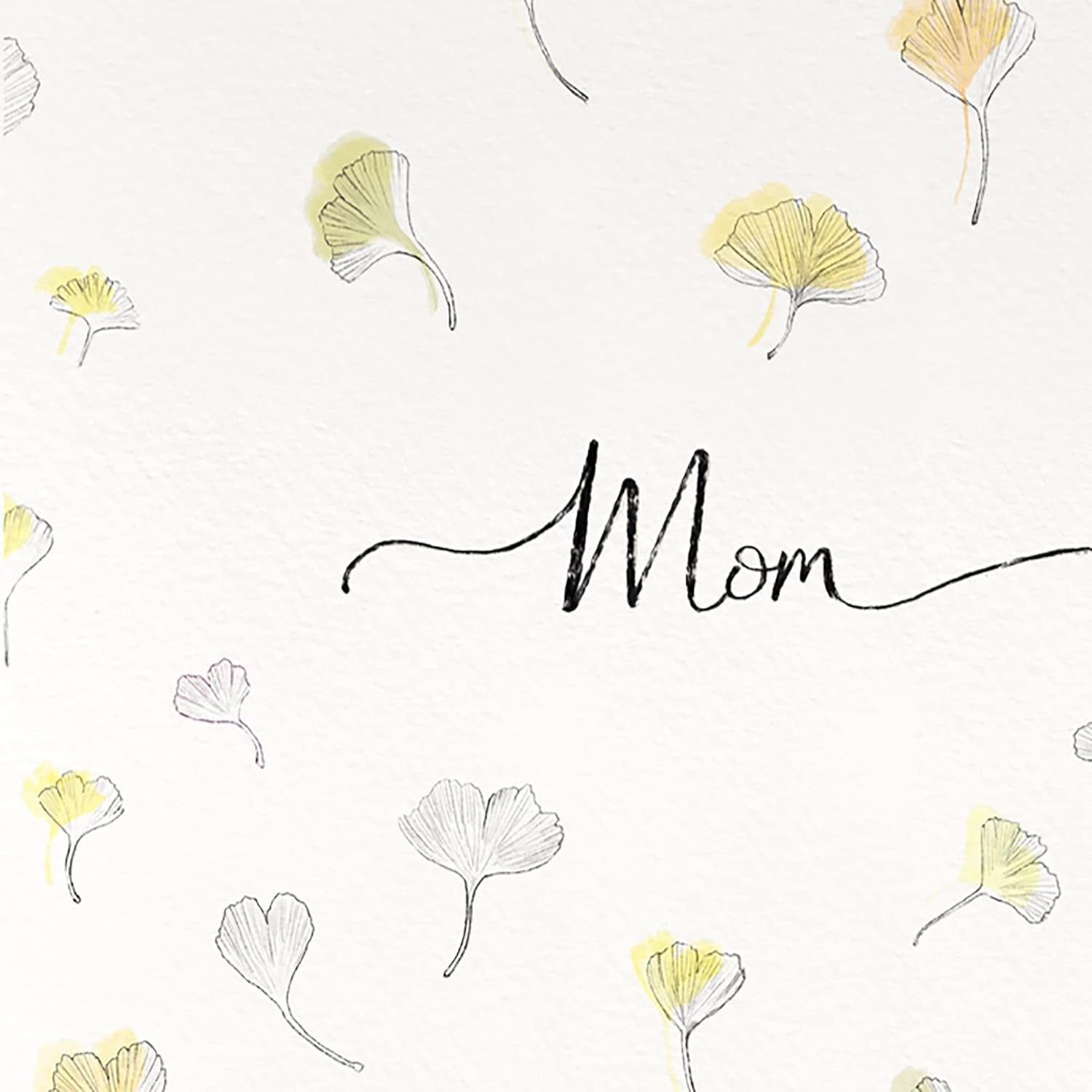 Mother'S Day Card, Birthday Card For Mom, Card For Mom With Ginkgo Leaves (Premium Quality Card, Handmade)