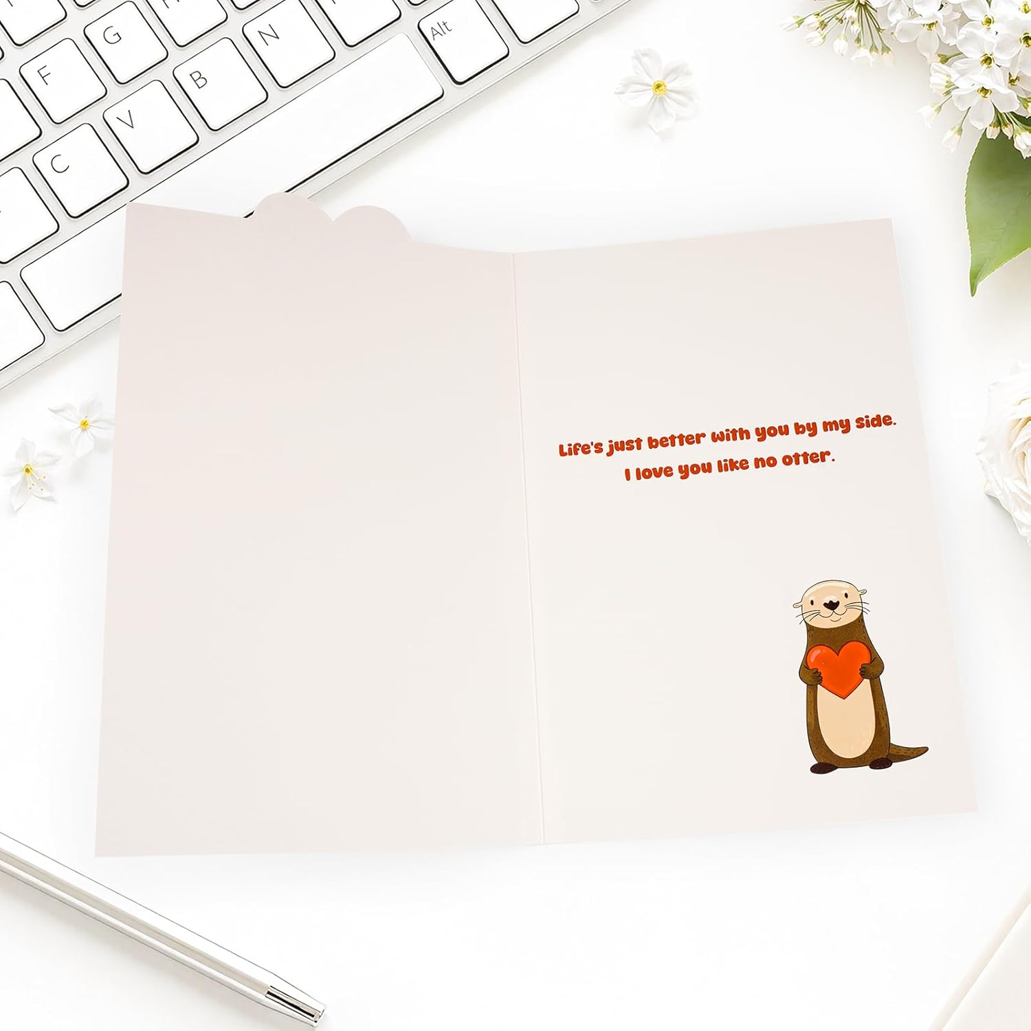 Happy Birthday Gifts Cards For Husband Wife Fiance Boyfriend Girlfriend, Funny Birthday Card With Stickers For Men Women Him Her, Cute Otter Gifts