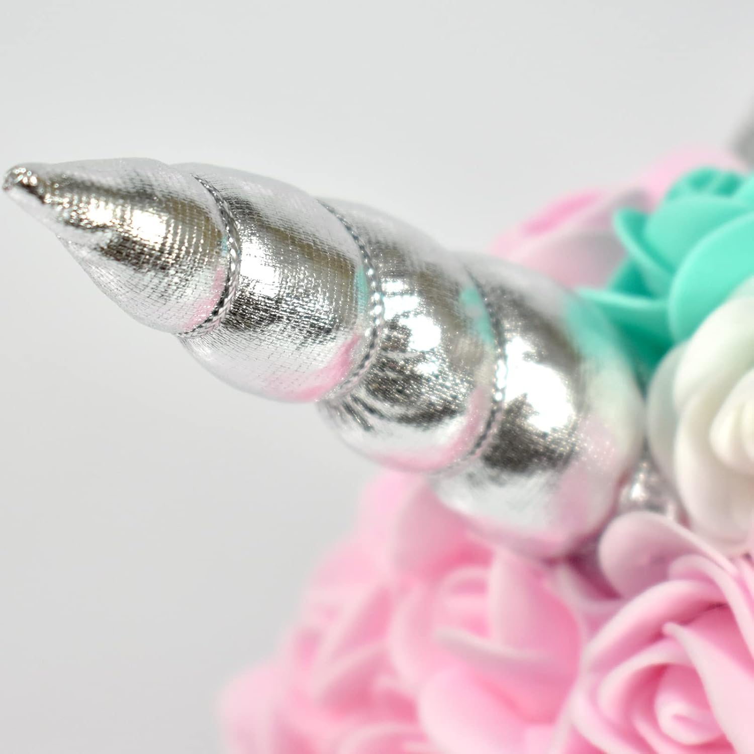 Rose Flower Uicorn Handmade Flower Mythical Beast Simulation Foam Rose Bear For Christmas Valentine'S Day Birthday (Light Pink)