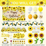 Sunflower Birthday Party Decoration Pack, 111 Pcs Baby Shower Party Su