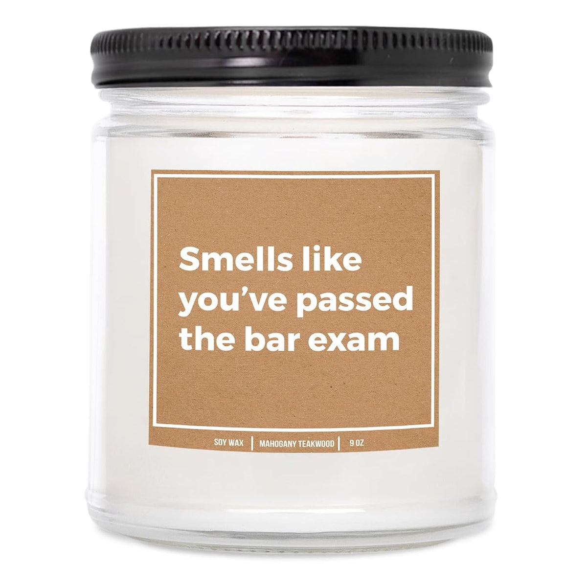 You Nique Designs New Lawyer Gifts, Bar Exam 9Oz Candle, Gifts For Law School Graduates, Funny Law School Graduation Candles For Men, Women, Passing The Bar Exam Surprise (Mahogany Teakwood)
