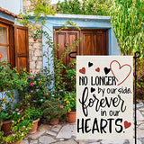 Memorial Day Garden Flag Gravesite 12x18 Inch Double Sided Heart Saying Decor for Outside Yard,Forever In Our Hearts CF505
