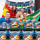 142Pcs Sports Party Supplies Set with Plates, Napkins, Tablecloth & Banner and All-Star Theme