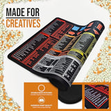 Shortcut Keys Mousepad - For Illustrator Users - Extra Large Desk Mat | 31.5X15.75In Xl | Non-Slip Rubber Base | Durable Stitched Edge