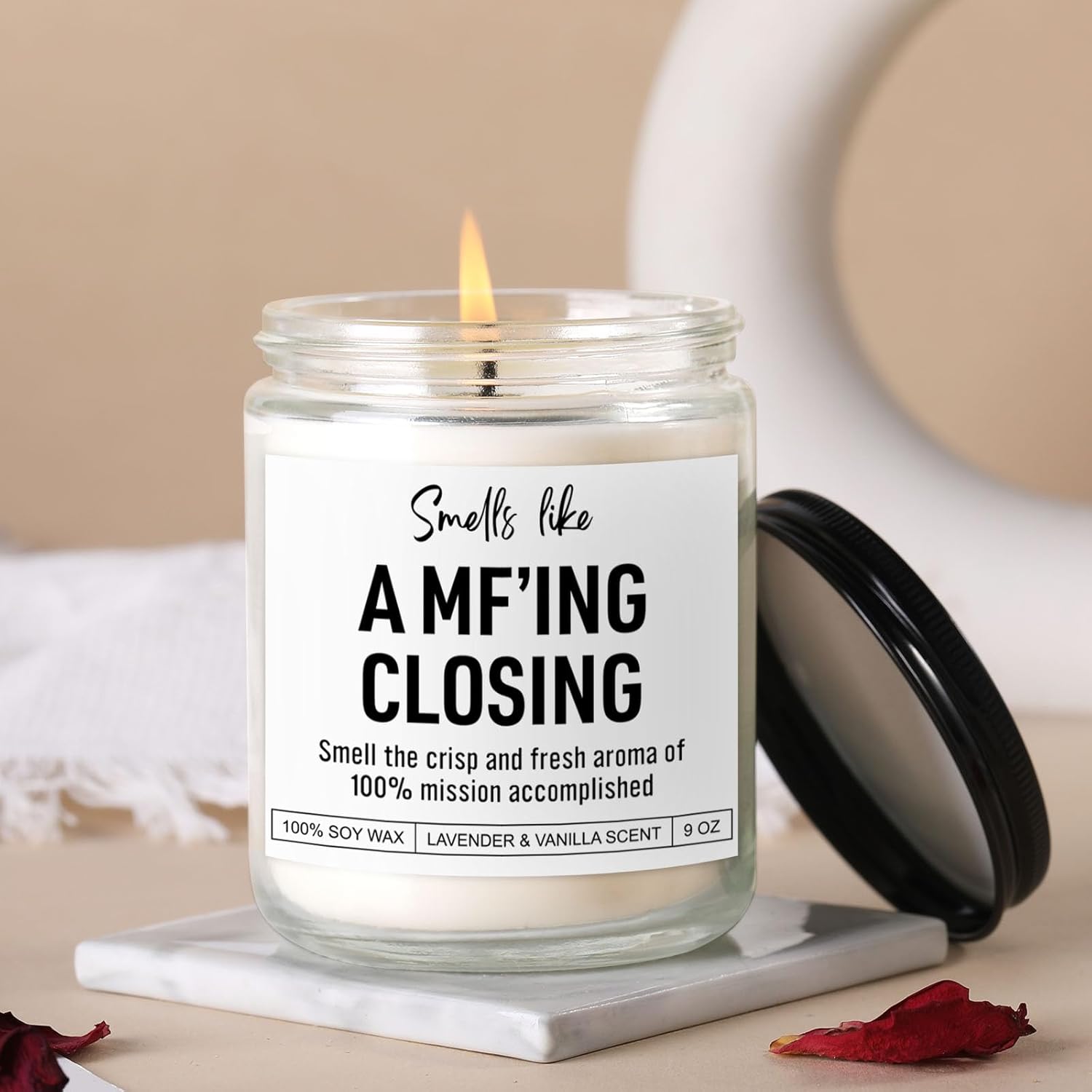 Scented Candle, Funny Realtor Gifts For Women, Men, Clients, Real Estate Agent Supplies, Appreciation, Thank You, Christmas, Gifts For Realtors At Closing, Real Estate Broker, Salesperson