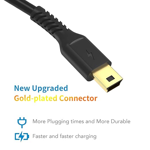 3FT USB 2.0 to Mini USB Charging Cable Mini B Charger Cord for PS3 Controller Camera GPS MP3 Player Dash Cam