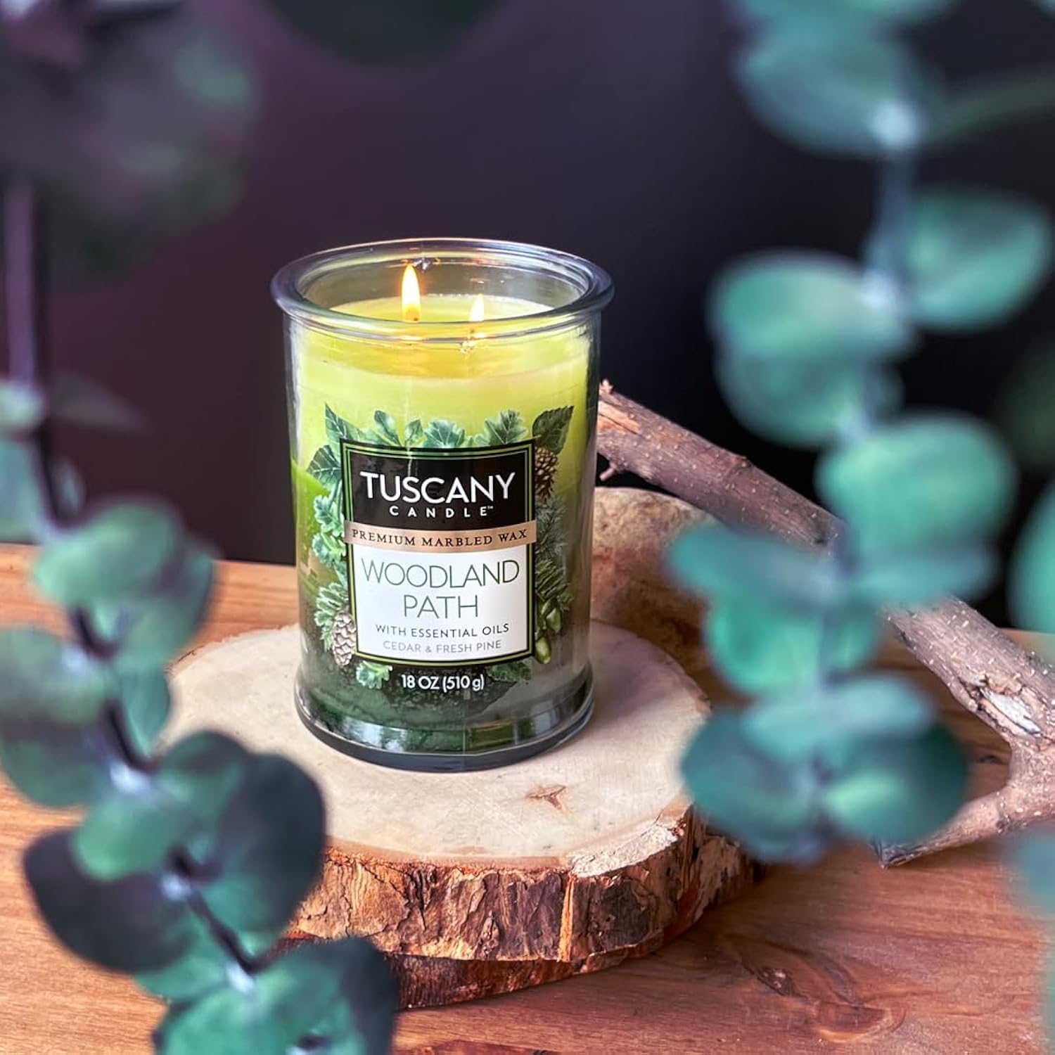 Tuscany Candle Woodland Path Long-Lasting Scented Jar Candle, 18 oz