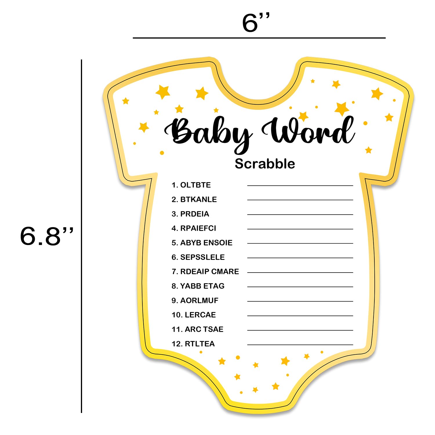 Baby Shower Games, Baby Word Scrabble Game Cards, Fun Baby Shower Party Games Supplies & Activities, Gender Reveal Games For Guests, Baby Shower Ideas, Set Of 30 Cards