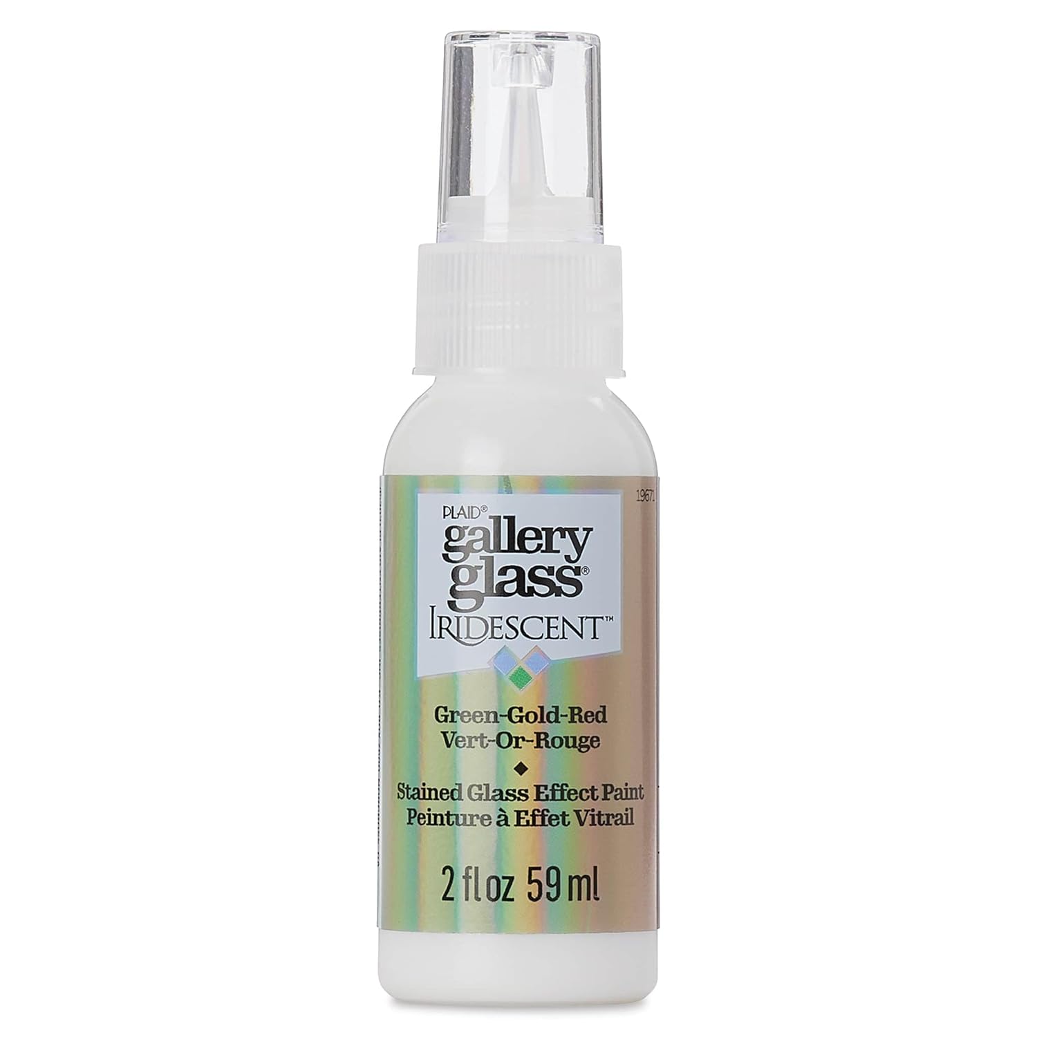 Gallery Glass Stained Glass 2 fl oz Brilliant Finish Paint, Perfect for Easy to Apply DIY Arts and Crafts, 19671, Iridescent Green/Gold/Red