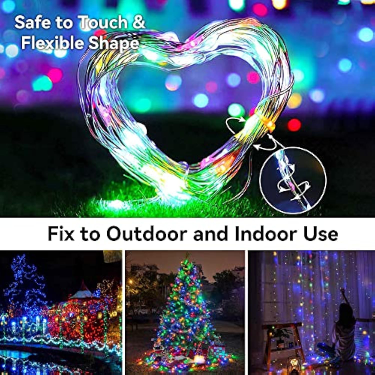 Fairy Lights Battery Operated String Lights 2 Pack 100 Led Waterproof Copper Wire Twinkle Christmas Light With Timer Out