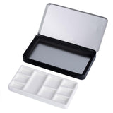 Travel Watercolor Palette,Portable Ceramic Palette 9 Well,Empty Wet Palette Metal Paint Box With Porcelain Palette(Black Box)