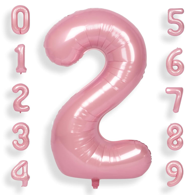 40 Inch Pink Large 2 Number Balloons Big Foil Helium Number Balloons 0