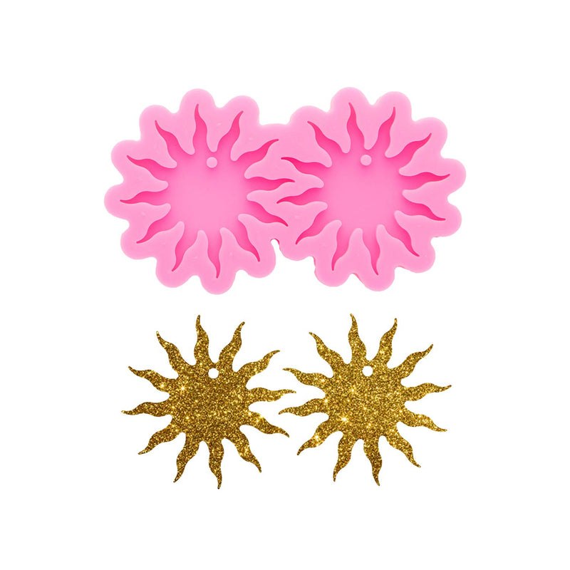 Super Shiny Sun Flower Earring Molds Resin Silicone Jewelry Making Mol