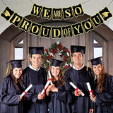We Are So Proud Of You Banner - Large 14 Feet, No Diy | Graduation 2024 Party Decorations | Congratulations Banner, Gold And Black Class Of 2024 Decorations