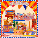 6 Pcs Circus Carnival Party Decorations Carnival Centerpieces For Tables Circus Theme Party Decorations Wooden Carnival Centerpieces For Cake Toppers Birthday Party Favors Supplies