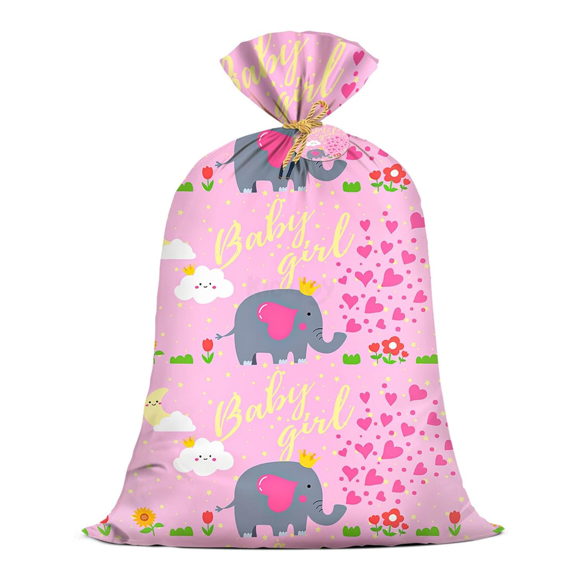Extra Large Pink Elephant Baby Shower Plastic Gift Bags 36X56 Inch Jumbo Baby Girl Gift Bag Elephant Themed Girl Kids Gender Reveals New Parent Party Favors