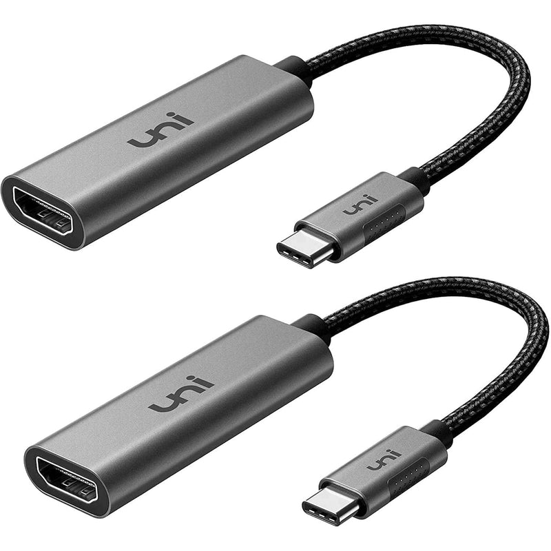 USB C to 4K HDMI Adapter 2 Pack, uni [Aluminum Shell, High Speed] Sturdy USB C