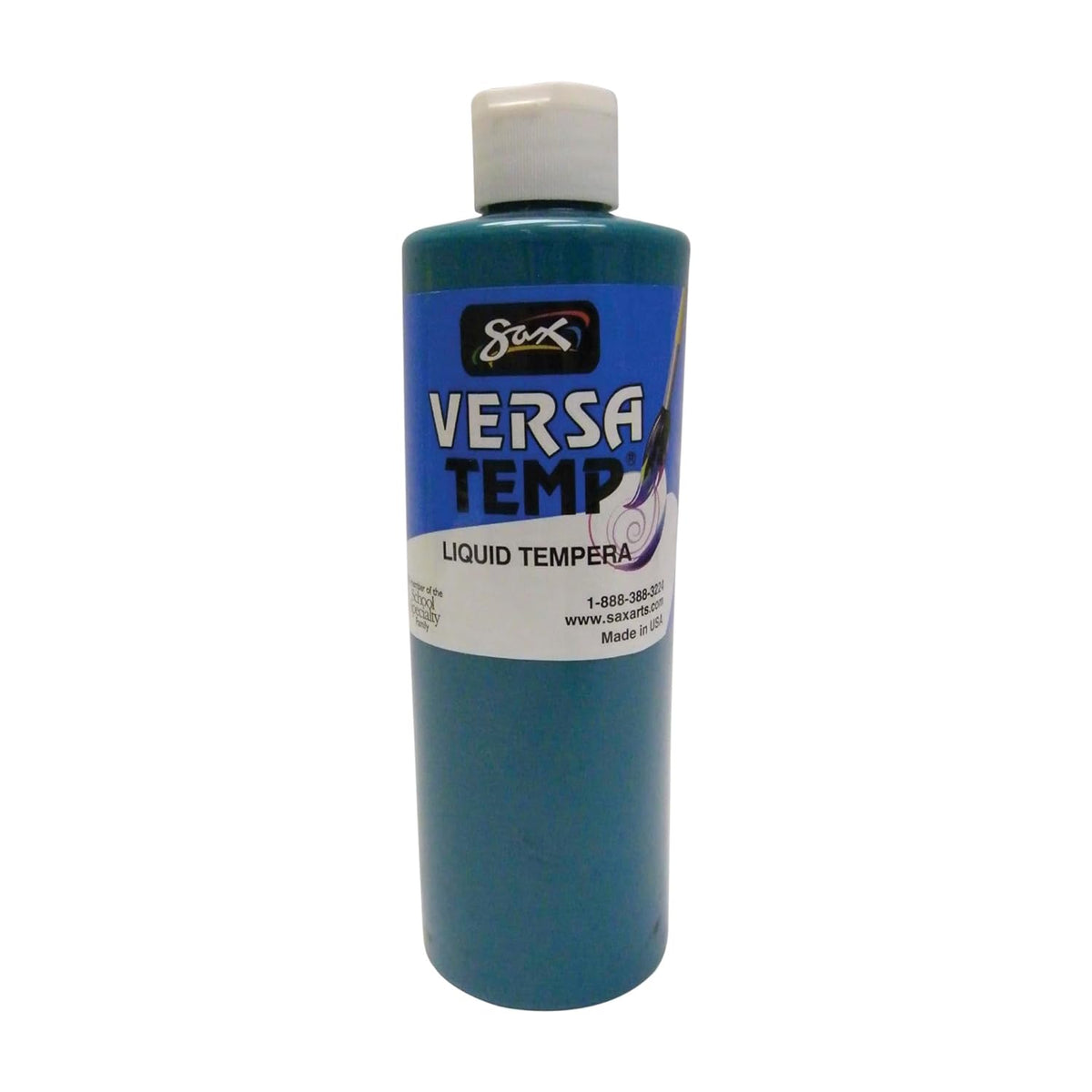 Versatemp Heavy-Bodied Tempera Paint, Turquoise, 1 Pint - 1440693