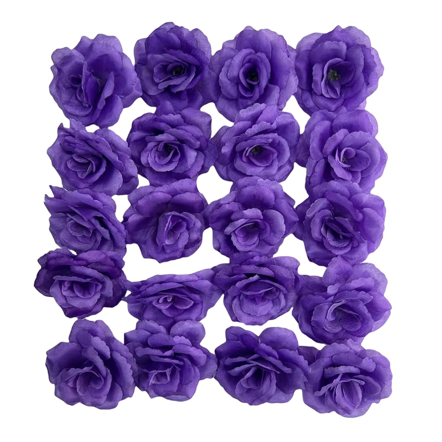 25 Pcs 3 Inch Artificial Rose Flower Heads,Silk Rose Head Flowers,Wedding Party Home Garden Decoration Diy Craft Gift Box Decoration (Purple)