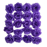 25 Pcs 3 Inch Artificial Rose Flower Heads,Silk Rose Head Flowers,Wedding Party Home Garden Decoration Diy Craft Gift Box Decoration (Purple)
