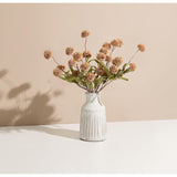 5Pcs Fall Pompon Mums Artificial Flowers,Fake Kiku Mini Silk Chrysanthemum With Long Stems - Fall Mum Faux Flowers For Diy Bouquet Centerpieces Wedding Fillers Autumn Home Decoration(Light Taupe)