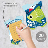 Big Dot of Happiness Let’s Go Fishing - Baby Bodysuit Wish Card Fish Themed Baby Shower Activities - Shaped Advice Cards Game - Set of 20