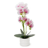 20" Large White Phalaenopsis Artificial Orchid Plant In Ceramic Vase - Real Touch Faux Orchid Flower Arrangements For Dining Table Centerpiece, Home Office Decor (Pink)