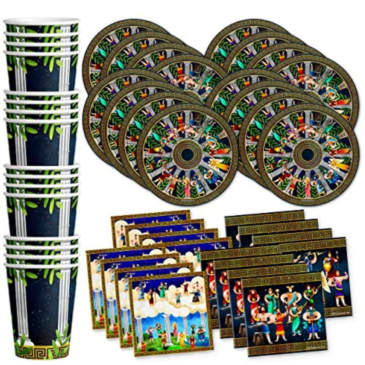 Greek Mythology Birthday Party Supplies Set Plates Napkins Cups Tableware Kit For 16