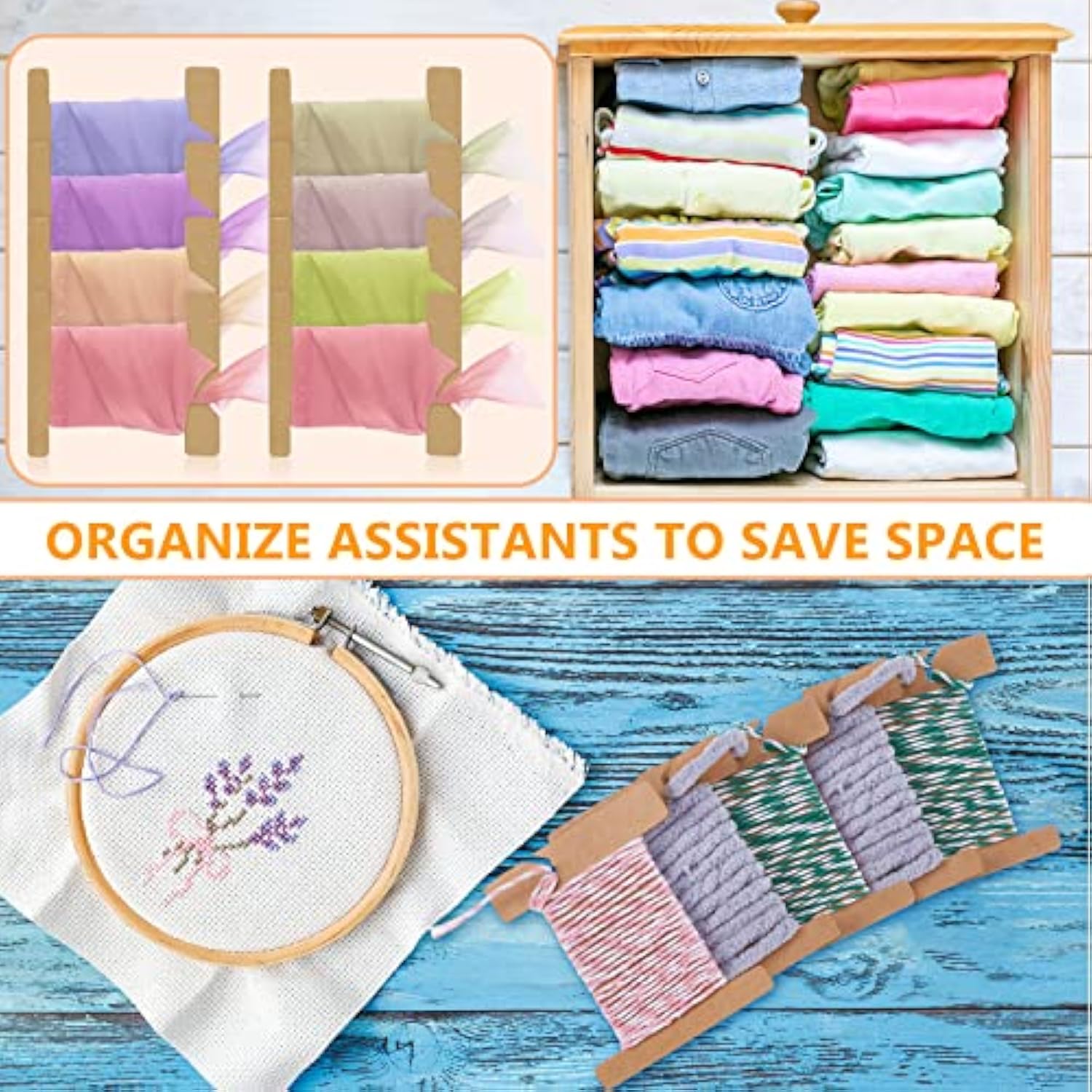 Ribbon Storage Organizer Set Cardboard Ribbon Spools Embroidery Floss