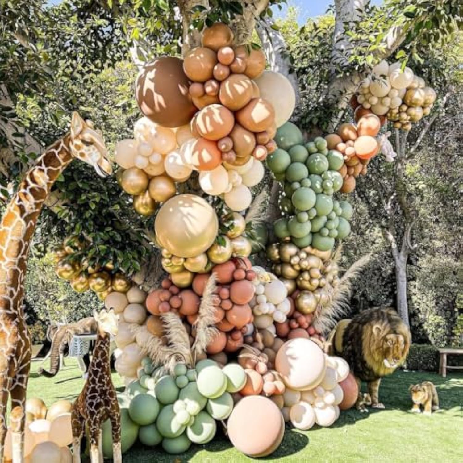 Brown & Green Balloon Arch Kit: Woodland Baby Shower Decor