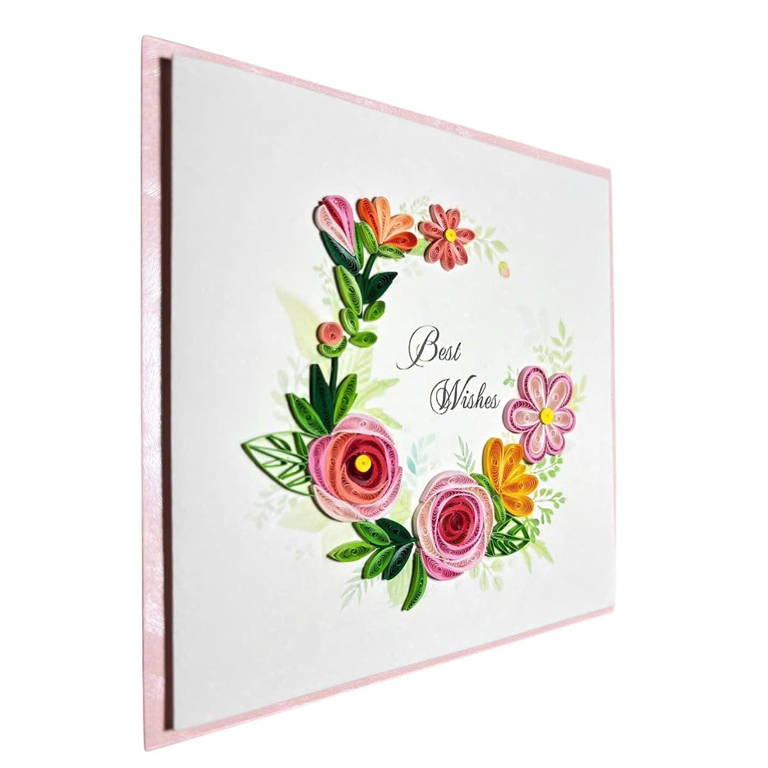 Handcraft 3D Quilling Greeting Happy Birthday Card Best Wishes For Him, Her, Friend, Mom, Daughter, Sister, Blank Inside, Includes Envelope, Ready To Gift, Premium Paper