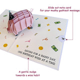 3D Birthday Card, Piggy Bank Money Holder For Cash Gift Birthday, Fun Money Card For Kids And Adults, Animal Pop-Up Card, With Envelope And Removable Note Card