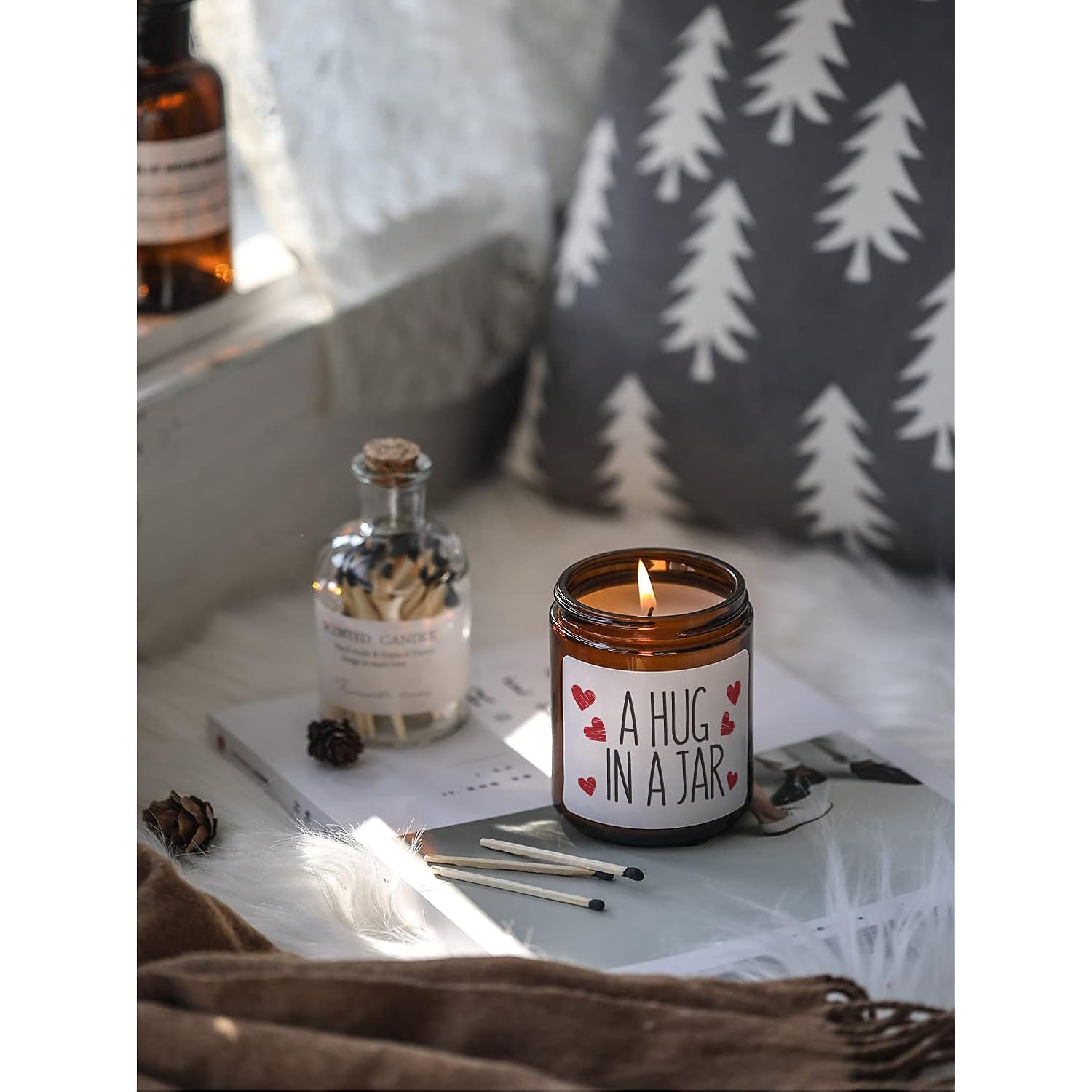 Sympathy Gifts For Loss Of Loved One,Get Well Gifts For Women, Hug In A Jar Candle, Condolences Gift For Loss,Sympathy Candle,Get Well Soon,Thank You,Cheer Up, Divorce, Relaxation Gift For Friend