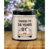 Ikpr 16Th Wedding Gift Anniversary For Wife Husband Him Couples 16 Years Candle Gifts Cheers To 16 Years Of Marital Bliss, White