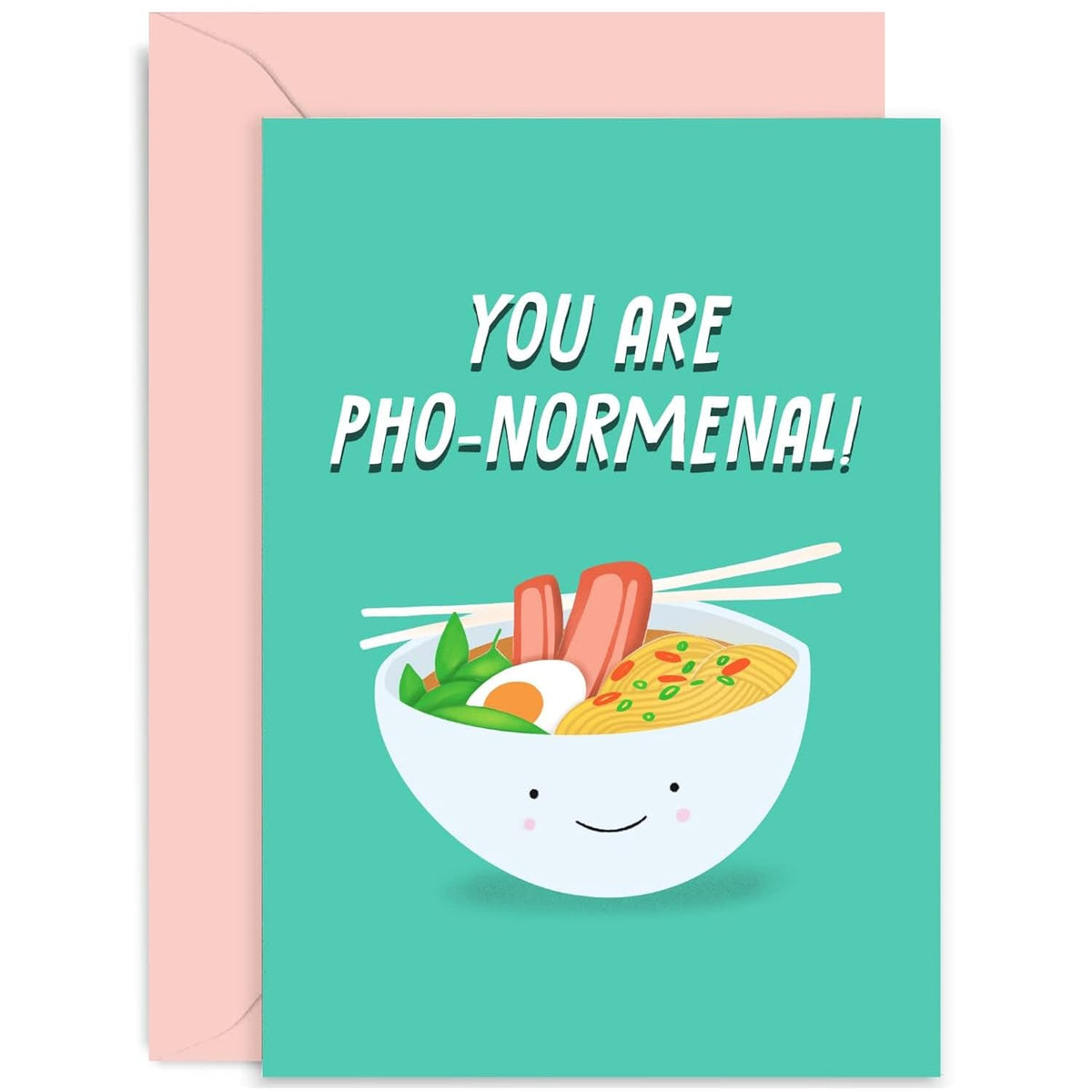 Old English Co. Cute Anniversary Card For Him Her - Funny You Are Pho-Normenal Card - For Wife Husband Girlfriend Boyfriend | Blank Inside With Envelope